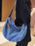 Large Capacity Hobo Bag Zipper Casual