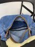 Large Capacity Hobo Bag Zipper Casual