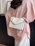 Quilted Pattern Flap Square Bag Fashion White