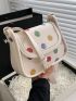 Small Square Bag Colorblock Polka Dots Pattern Flap For Daily