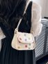 Small Square Bag Colorblock Polka Dots Pattern Flap For Daily