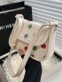 Small Square Bag Colorblock Polka Dots Pattern Flap For Daily