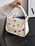 Small Square Bag Colorblock Polka Dots Pattern Flap For Daily