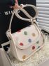 Small Square Bag Colorblock Polka Dots Pattern Flap For Daily