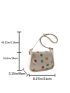 Small Square Bag Colorblock Polka Dots Pattern Flap For Daily