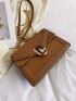 Metal Decor Flap Square Bag Chain Fashion