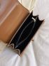 Metal Decor Flap Square Bag Chain Fashion