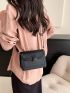 Mini Square Bag Solid Black Minimalist & Elegant Style