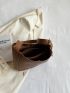 Small Crossbody Bag Solid Brown With Bag Charm