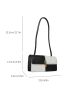 Colorblock Baguette Bag Metal Decor Flap Small