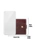 Genuine Leather Minimalist Small Wallet Snap Button Brown