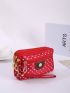 Polka Dot Pattern Red Wallet Zipper Design