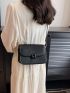 Minimalist Square Bag Mini Flap Black