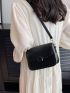 Minimalist Square Bag Mini Flap Black