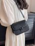 Minimalist Square Bag Mini Flap Black