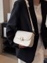 Minimalist Square Bag Mini Flap White