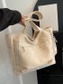 Small Shopper Bag Double Handle Solid Color For Daily Outing