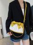 Small Bucket Bag Bow Decor Colorblock