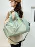 Mint Green Duffel Bag Adjustable Strap With Wet Dry Pocket & Shoes Compartment For Travel & Gym