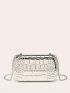 Crocodile Embossed Box Bag Mini For Party