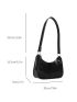 Snakeskin Embossed Hobo Bag Mini Black