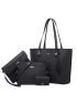 4pcs Bag Set Tote Bag Crossbody Bag Wristlet Bag Purse Metal Decor Minimalist, Best Work Bag For Women