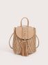 Mini Straw Bag Tassel Decor Lace Up