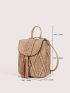 Mini Straw Bag Tassel Decor Lace Up