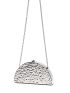 Mini Box Bag Silver Embossed Chain Strap For Party