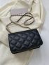 Mini Flap Square Bag Quilted Pattern Turn Lock