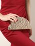 Mini Box Bag Gold Embossed Chain Strap For Party