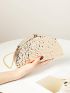 Mini Box Bag Gold Embossed Chain Strap For Party