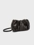 Black Ruched Bag Chain PU