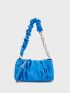 Chain Ruched Bag PU Blue