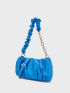 Chain Ruched Bag PU Blue