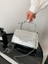 Mini Square Bag Metallic Crocodile Embossed Chain Strap