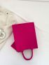 Medium Square Bag Solid Color Double Handle With Coin Purse