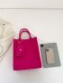 Medium Square Bag Solid Color Double Handle With Coin Purse