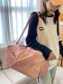 Baby Pink Duffel Bag Adjustable Strap With Wet Dry Pocket & Shoes Compartment For Travel & Gym