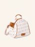 Letter Graphic Dome Bag Small Top Handle