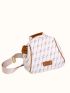 Letter Graphic Dome Bag Small Top Handle