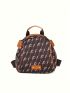 Letter Graphic Satchel Bag Patch Detail Fashionable