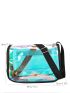 Medium Square Bag Holographic Pattern Funky Style, Clear Bag