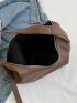 Medium Hobo Bag Solid Khaki Minimalist & Elegant Style