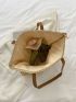 Minimalist Straw Bag Double Handle Vacation