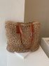 Oversized Straw Bag Double Handle With Zipper Vacation