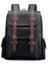 Large Laptop Backpack Pu Backpack Male Teenagers Boys Brown School Camping Bag