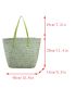 Studded Detail Straw Bag Vacation Large Capacity