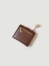 Stitch Detail Small Wallet PU Brown