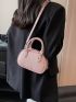 Mini Dome Bag Litchi Embossed PU Pink